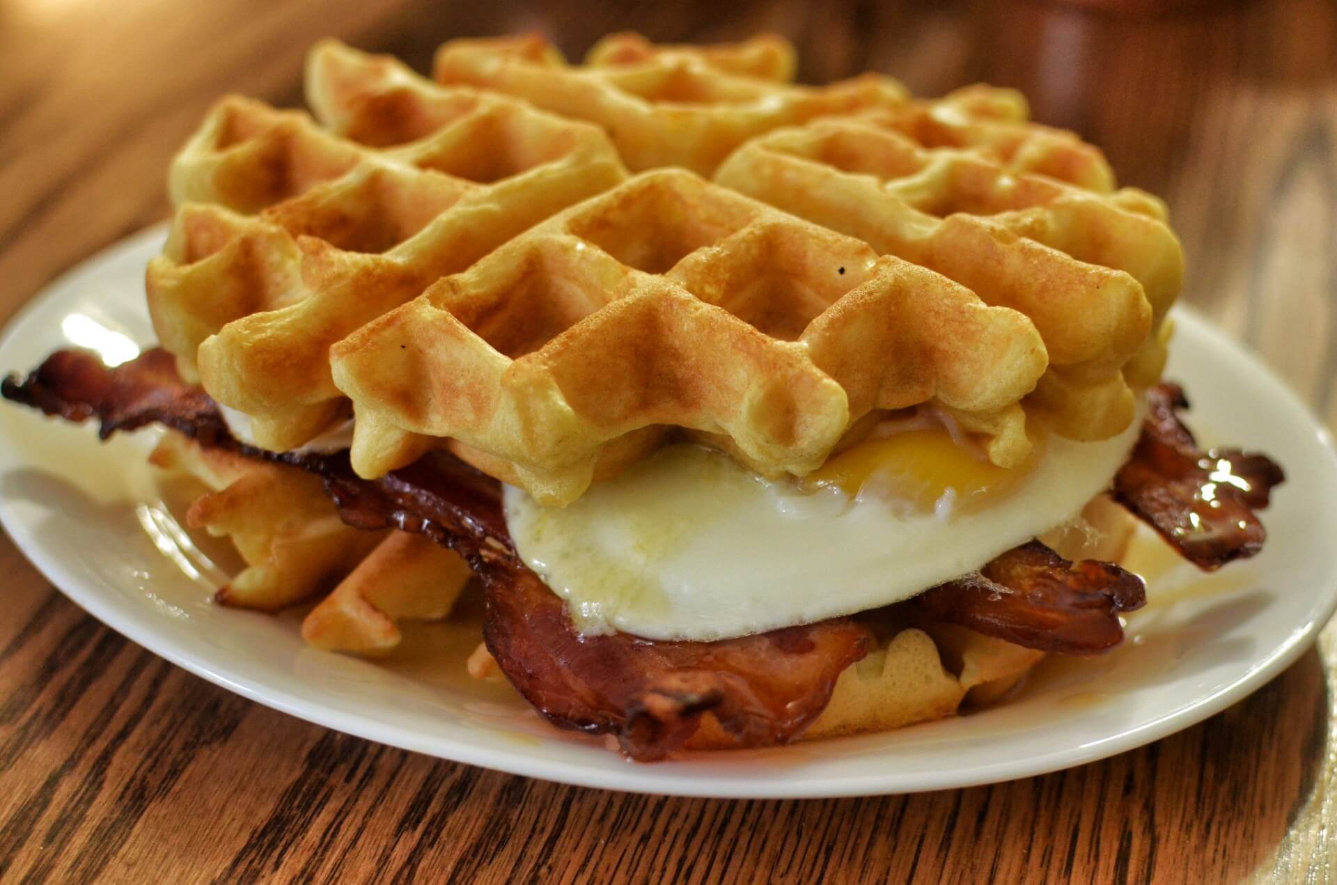 Belgian breakfast Waffle waffle  waffle recipes Easy recipe Belgian bacon burger Recipes