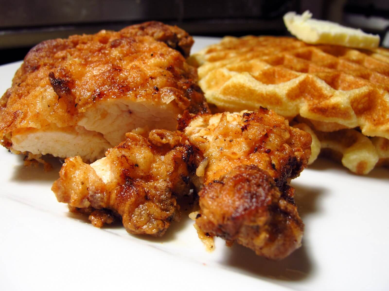 belgian waffles and herby fried chicken Belgian Waffle Recipes