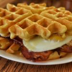 Breakfast Belgian waffle burger recipe